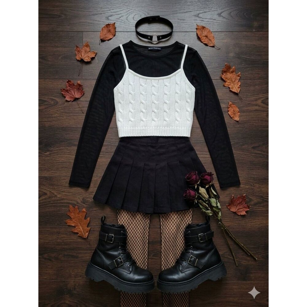 Brandy Melville White Cable Knit Camisole Crop Top 100% Cotton